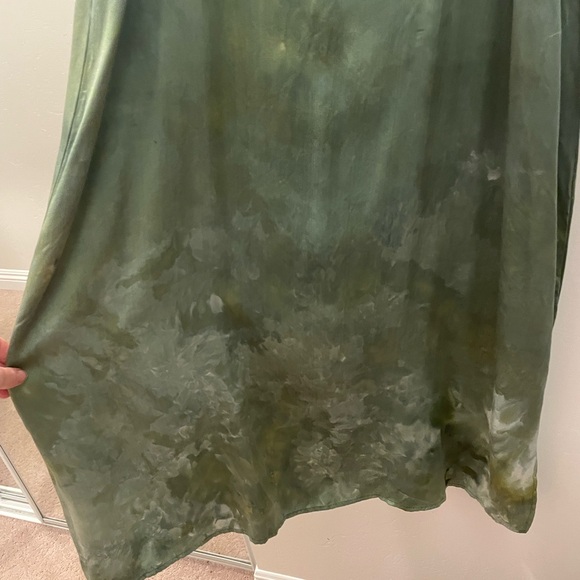 Riverside Tool and Dye 100% Silk Kelp Slip Dress M/L - Picture 5 of 7